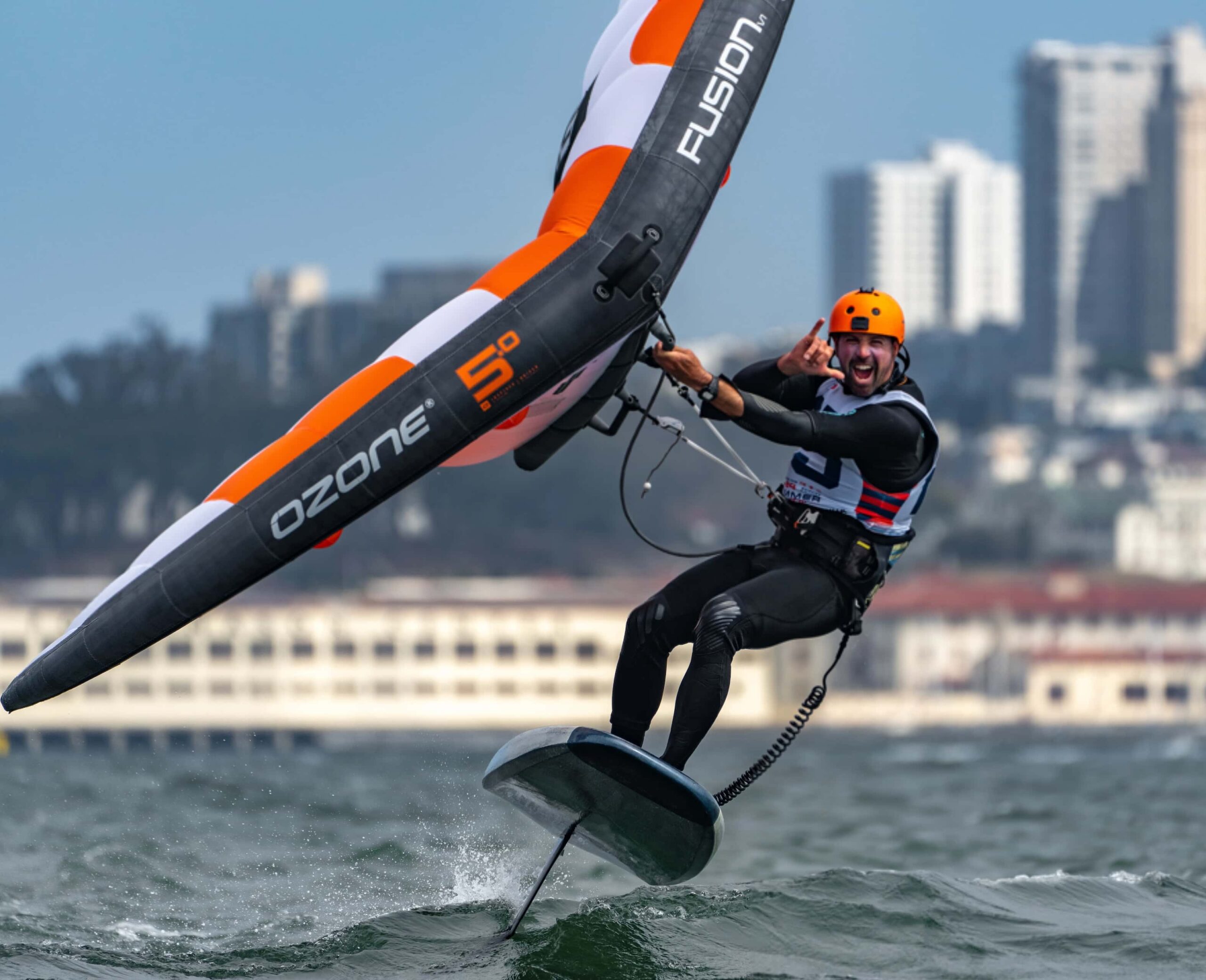 The best way to learn foiling is a tow foil lesson behind the boat with us.